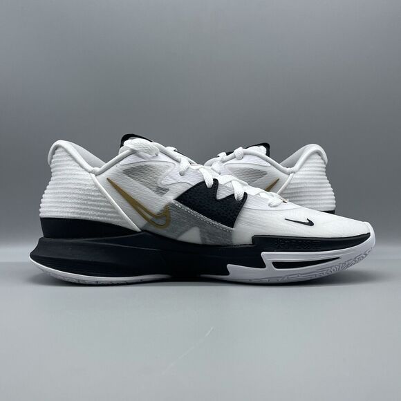 Nike Kyrie Low 5 White Metallic Gold Black DJ6012-101 Men\'s Size 10 No Lid
